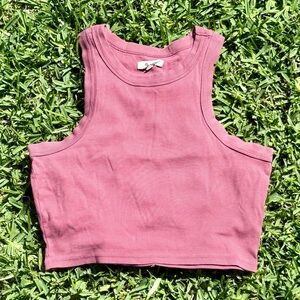 Madewell Ribbed High Neck Cropped Tank